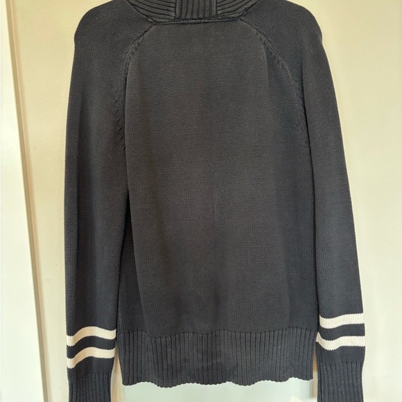 Vtg Rocawear Navy Cardigan Sweater with White Accents Just Dry Cleaned - Medium - Picture 2 of 5